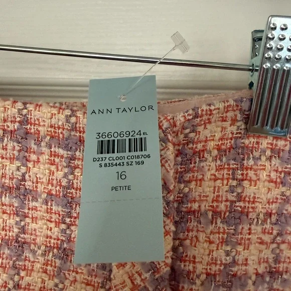Ann Taylor Cropped Pink Tweed Jacket and Skirt Set - Picture 7 of 10